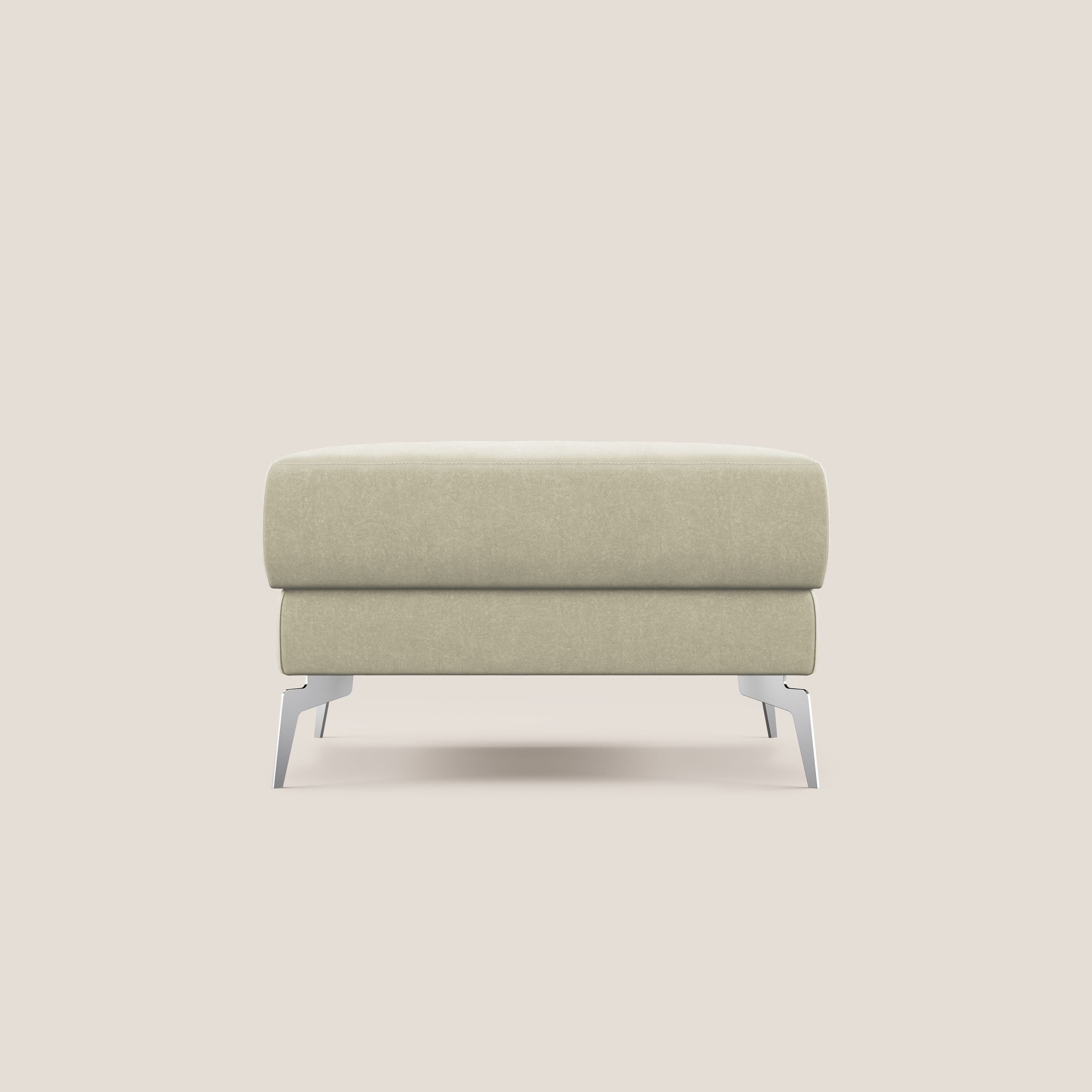 Star Pouf con piedini alti in microfibra impermeabile T11 panna - divitt.sbs