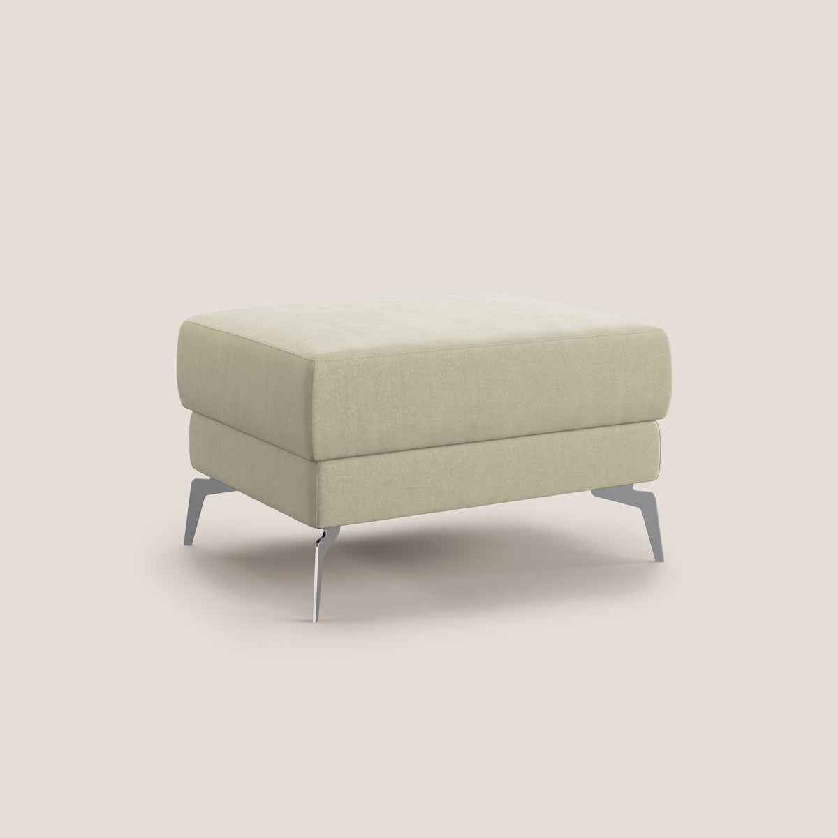 Star Pouf con piedini alti in microfibra impermeabile T11 panna - divitt.sbs