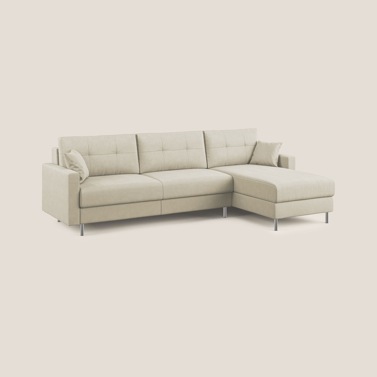 Megan divano letto angolare in microfibra smacchiabile T11 panna - divitt.sbs