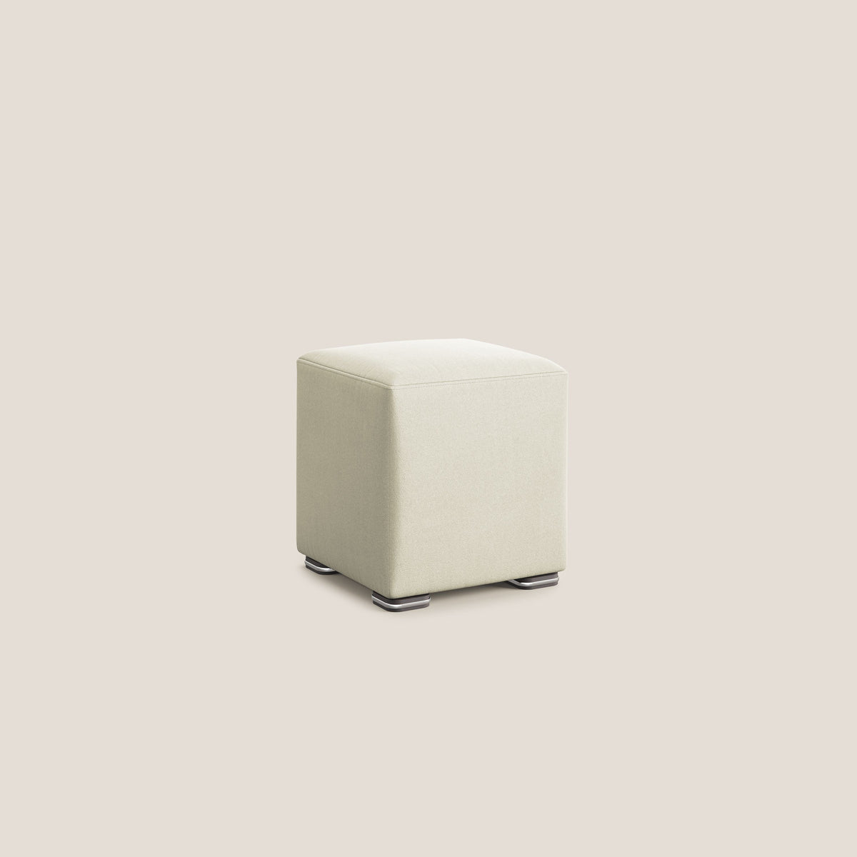Cube pouf in microfibra smacchiabile T11 panna - divitt.sbs