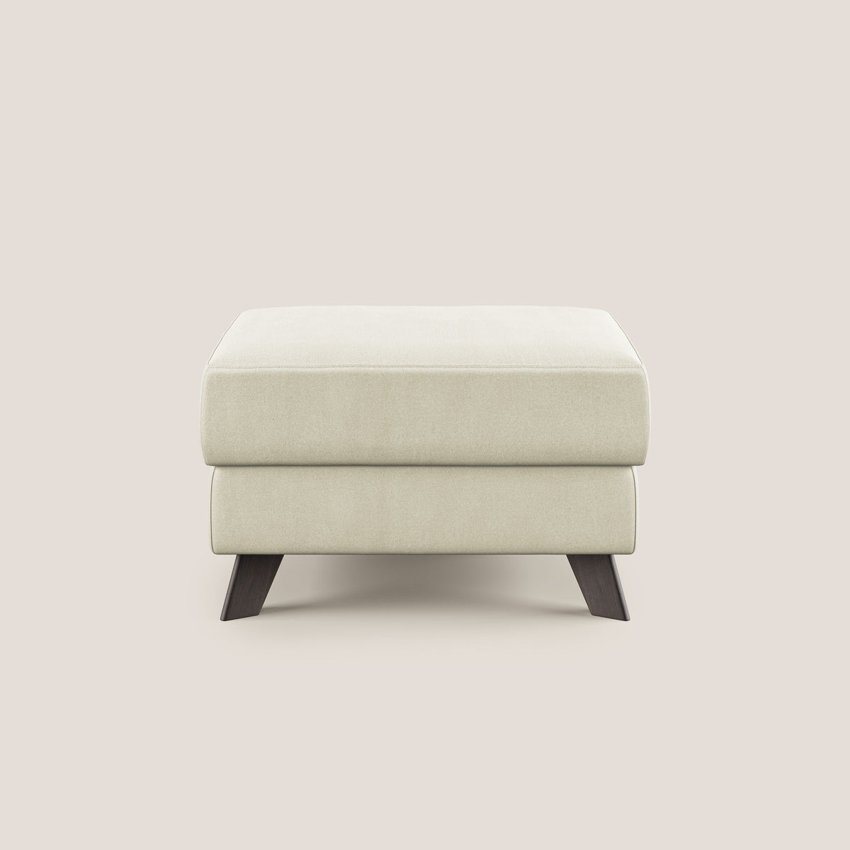 Moon Pouf contenitore e piedini alti in microfibra impermeabile T11 panna - divitt.sbs