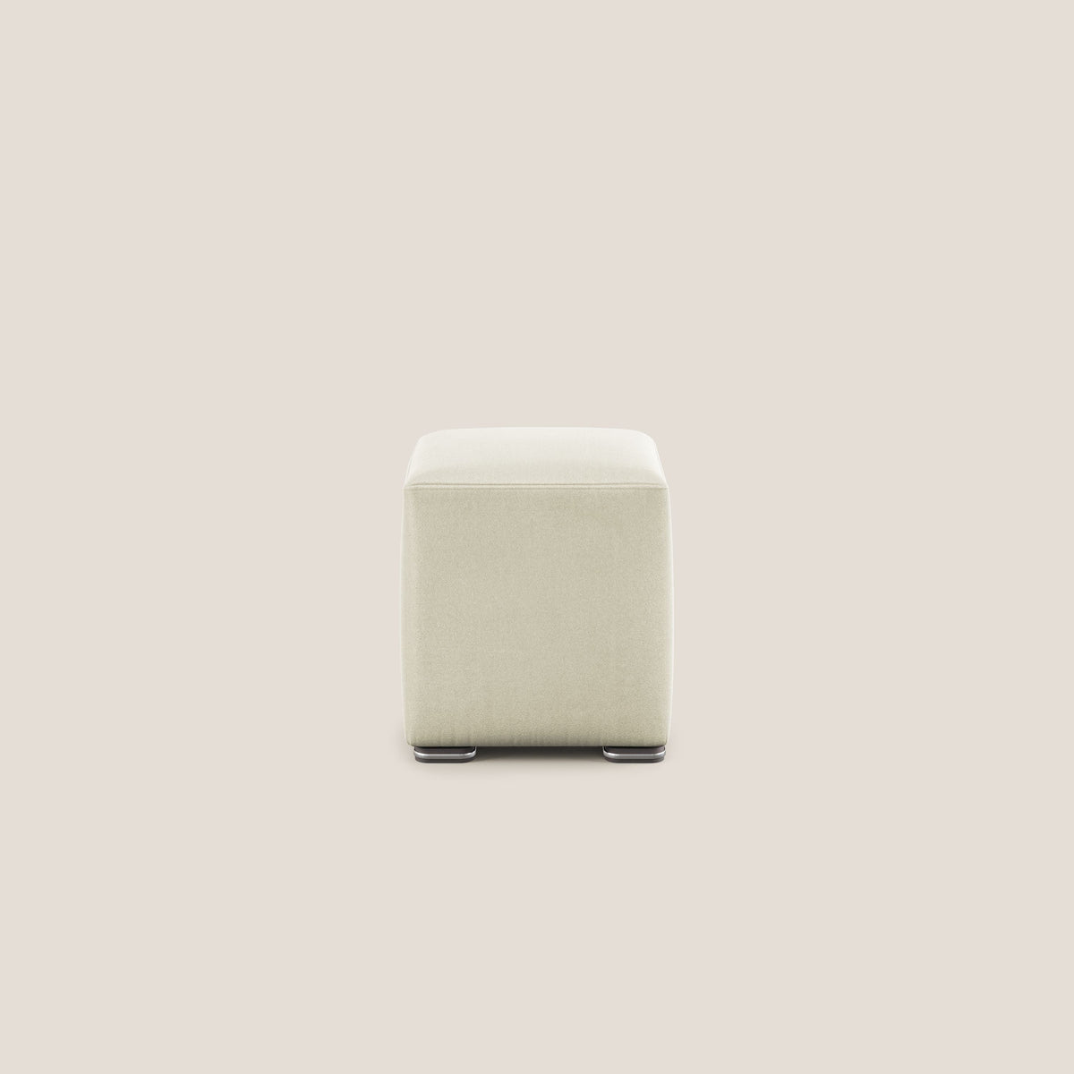 Cube pouf in microfibra smacchiabile T11 panna - divitt.sbs