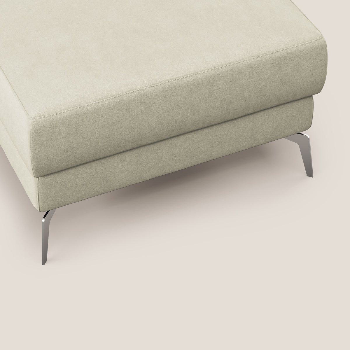 Star Pouf con piedini alti in microfibra impermeabile T11 panna - divitt.sbs