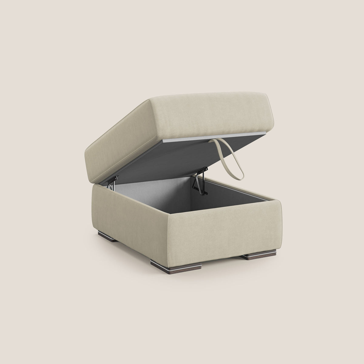 Sun pouf apribile contenitore in microfibra smacchiabile T11 panna - divitt.sbs