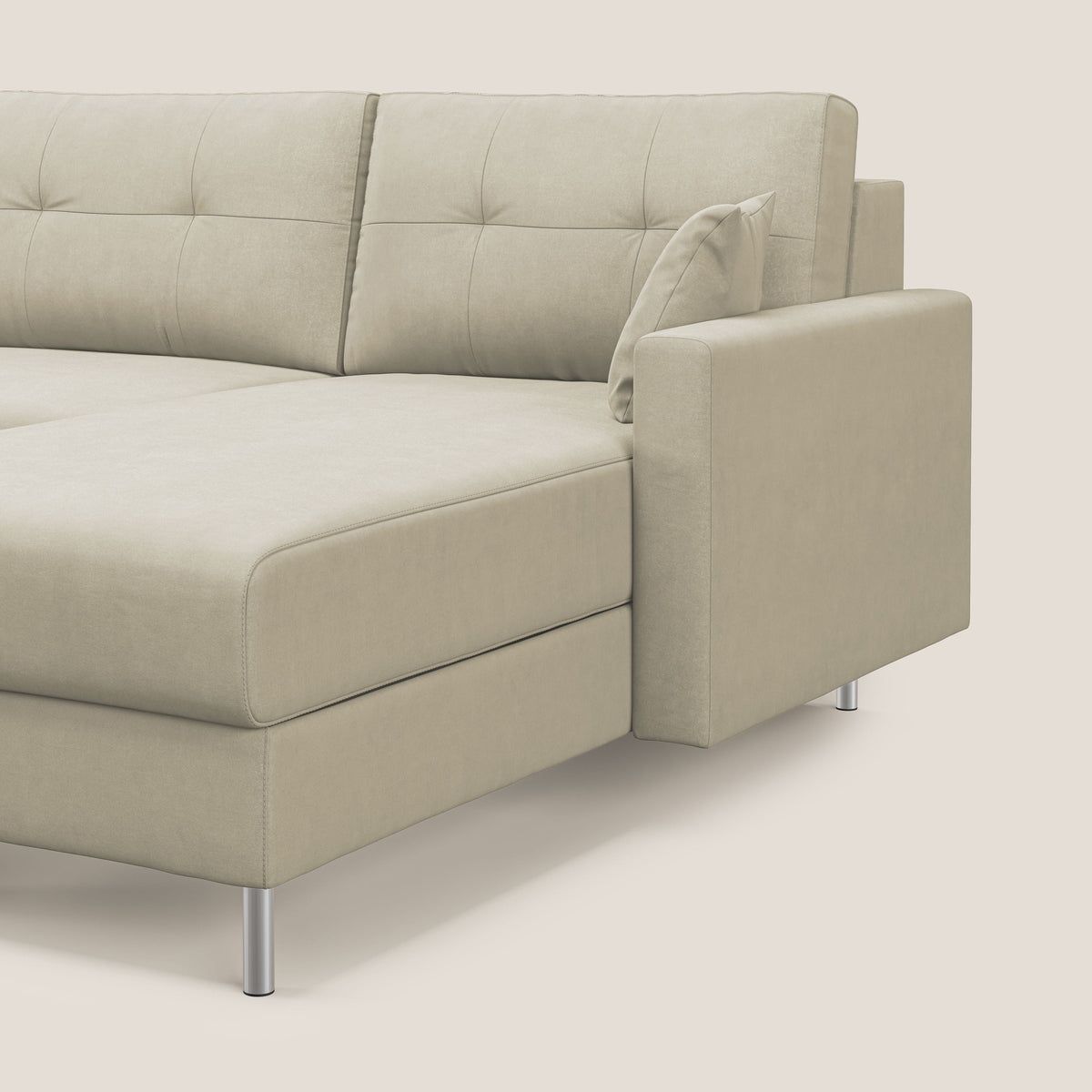 Megan divano letto angolare in microfibra smacchiabile T11 panna - divitt.sbs