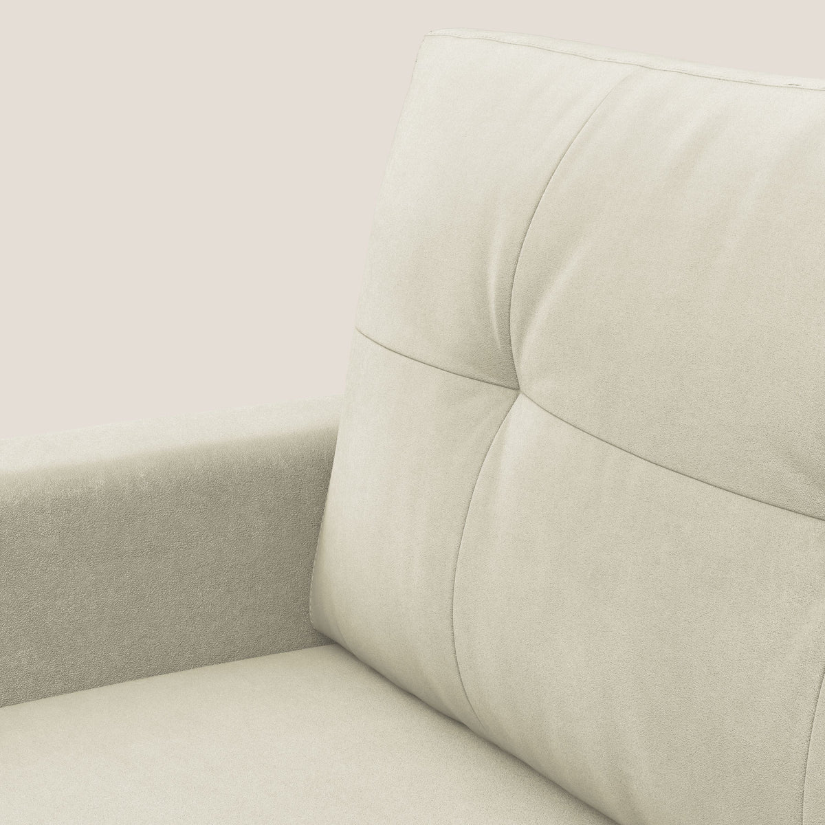 Megan poltrona letto in microfibra smacchiabile T11 panna - divitt.sbs