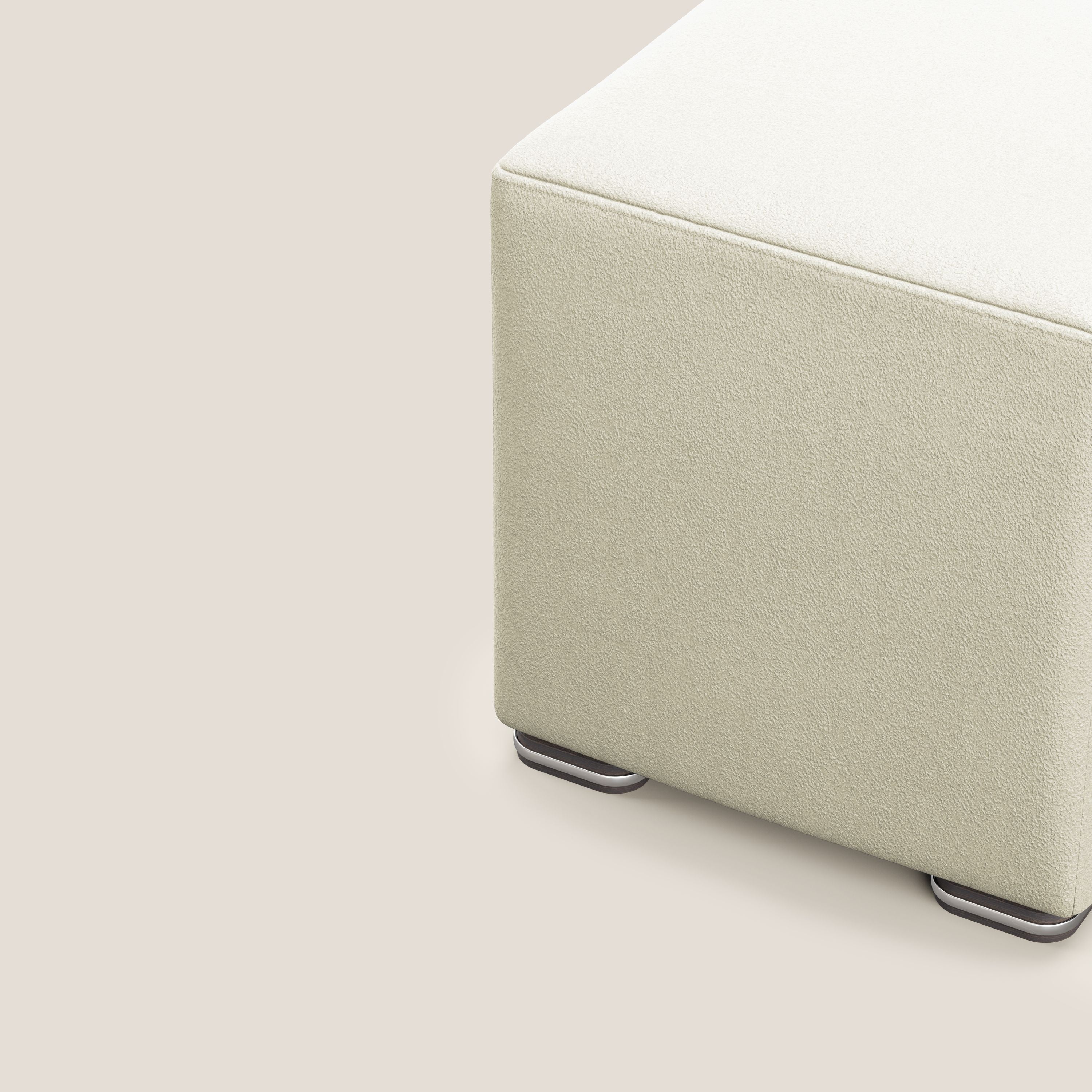 Cube pouf in microfibra smacchiabile T11 panna - divitt.sbs