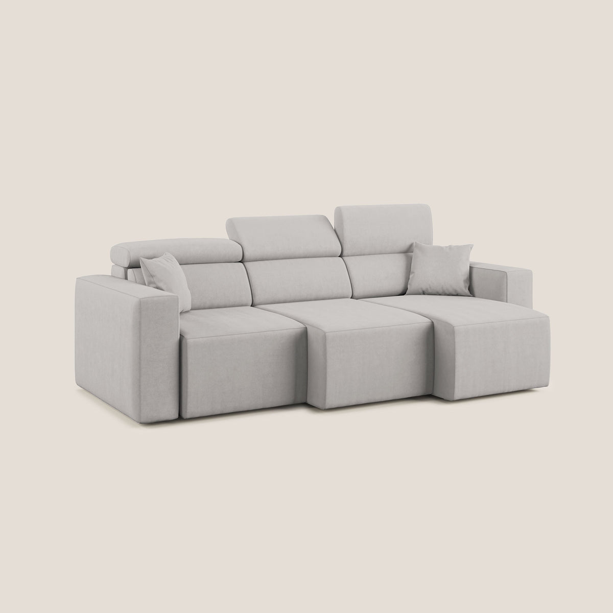 Orwell divano con 3 sedute estraibili in microfibra smacchiabile T11 grigio chiaro - divitt.sbs