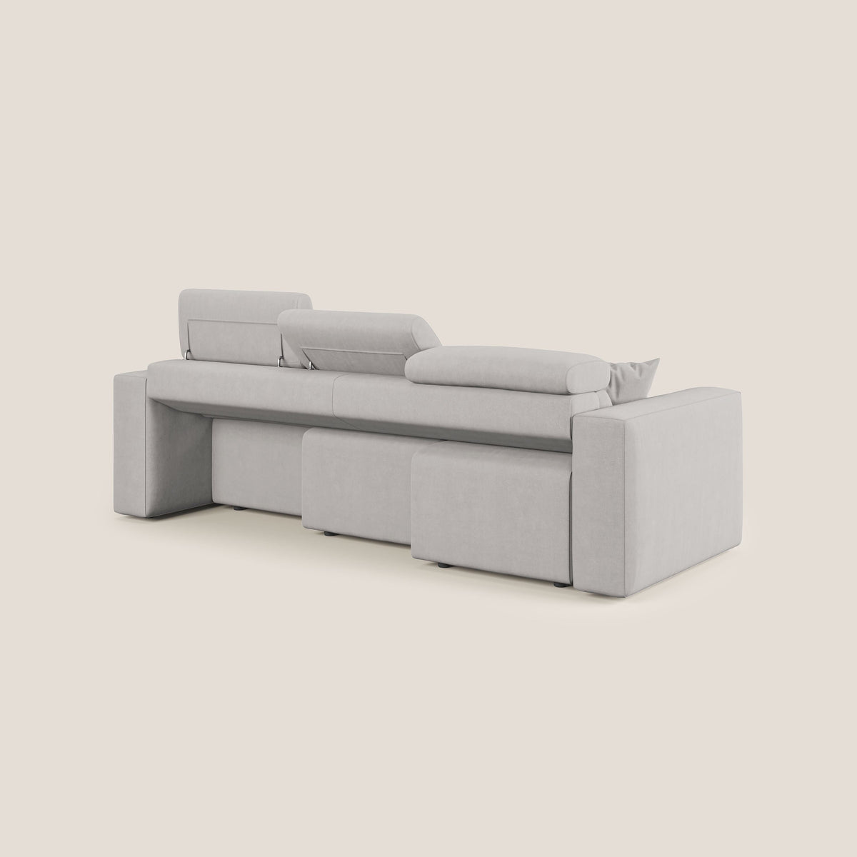 Orwell divano con 3 sedute estraibili in microfibra smacchiabile T11 grigio chiaro - divitt.sbs