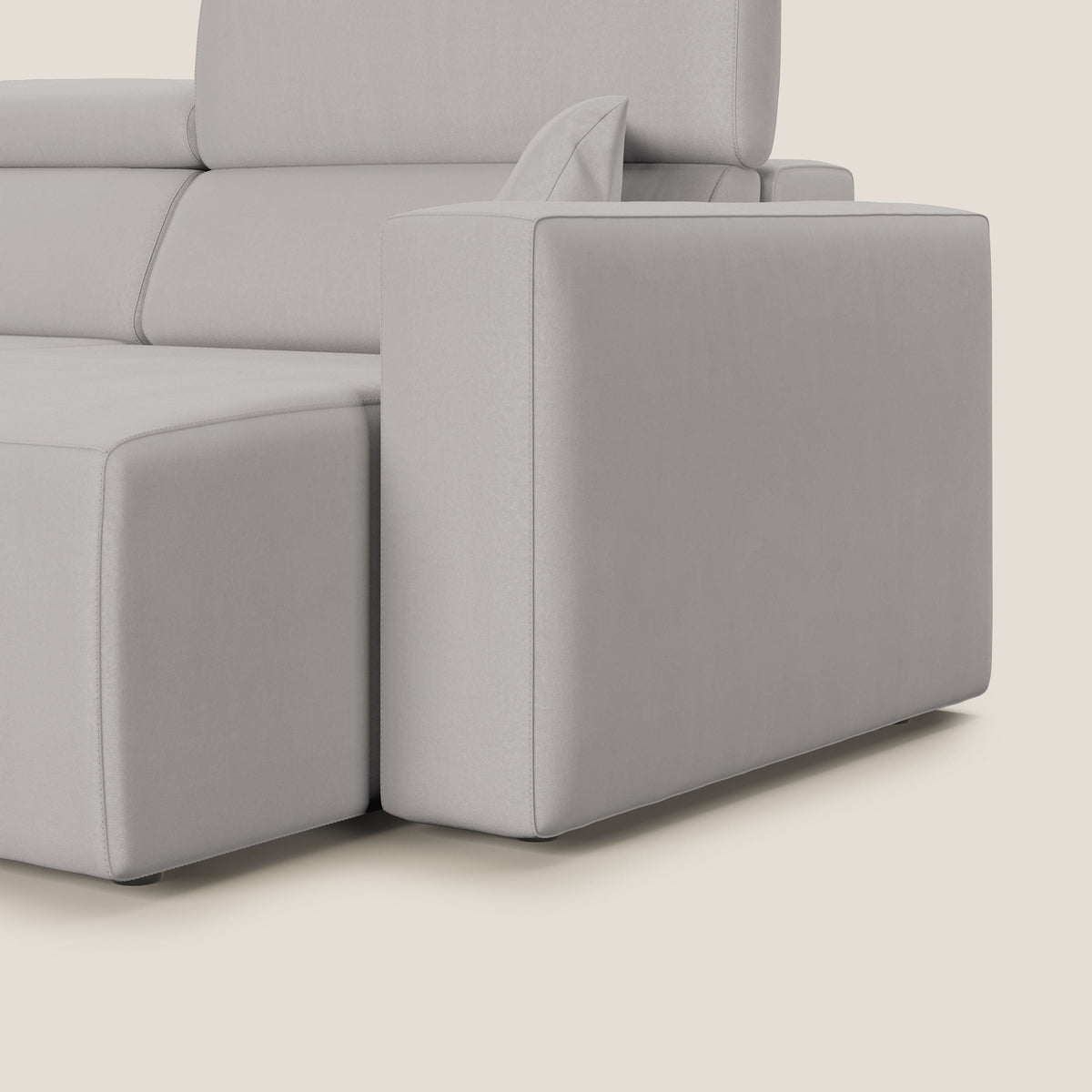 Orwell divano con seduta estraibile in microfibra smacchiabile T11 grigio chiaro - divitt.sbs