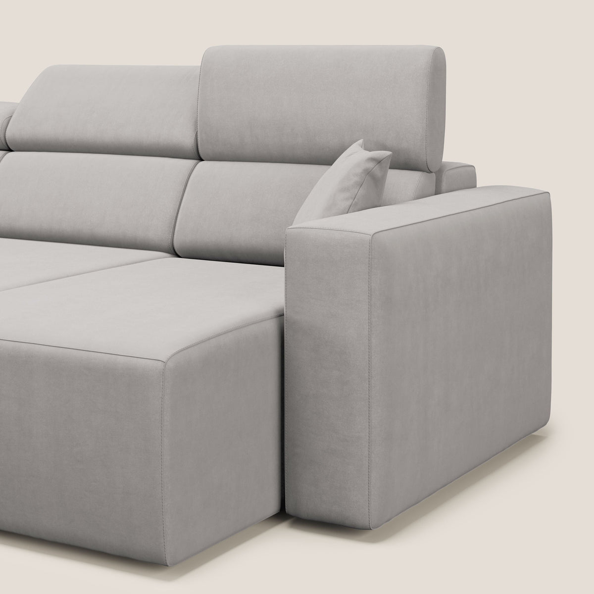Orwell divano con 3 sedute estraibili in microfibra smacchiabile T11 grigio chiaro - divitt.sbs