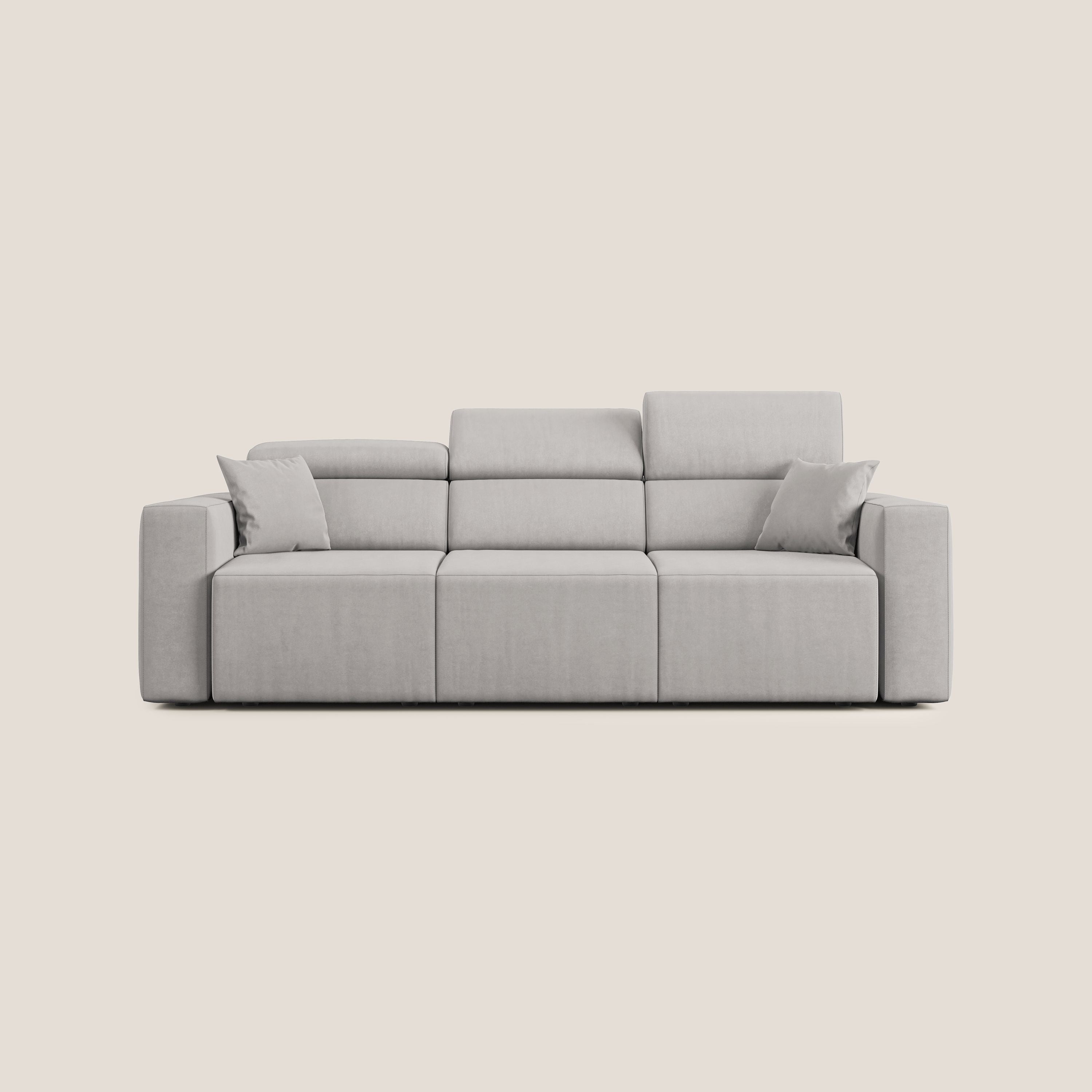 Orwell divano con 3 sedute estraibili in microfibra smacchiabile T11 grigio chiaro - divitt.sbs