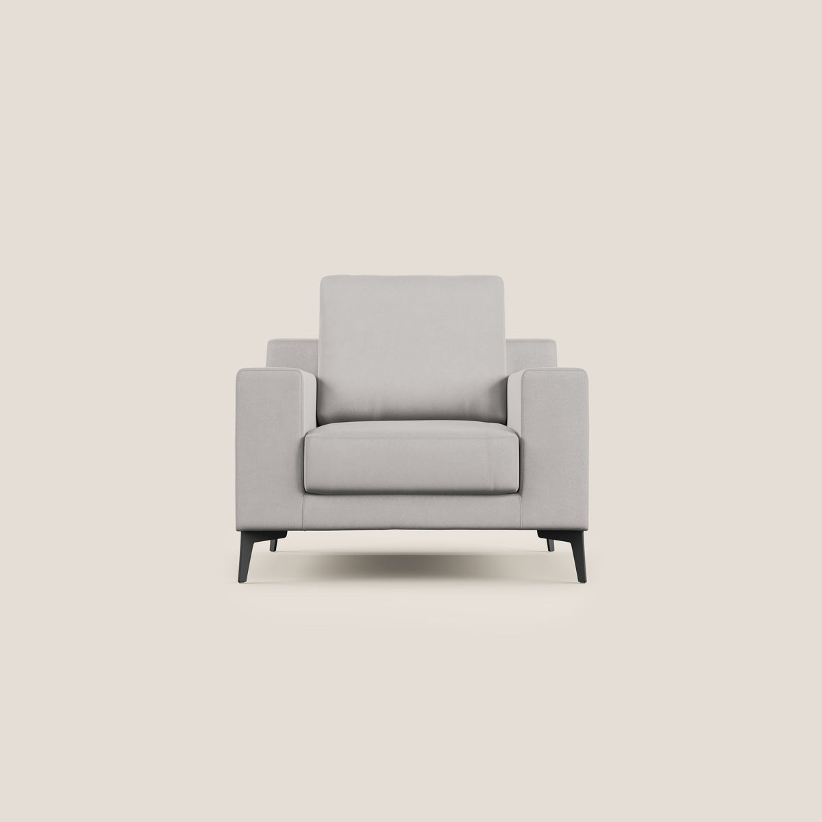 Prestige poltroncina moderna in microfibra smacchiabile T11 grigio chiaro - divitt.sbs