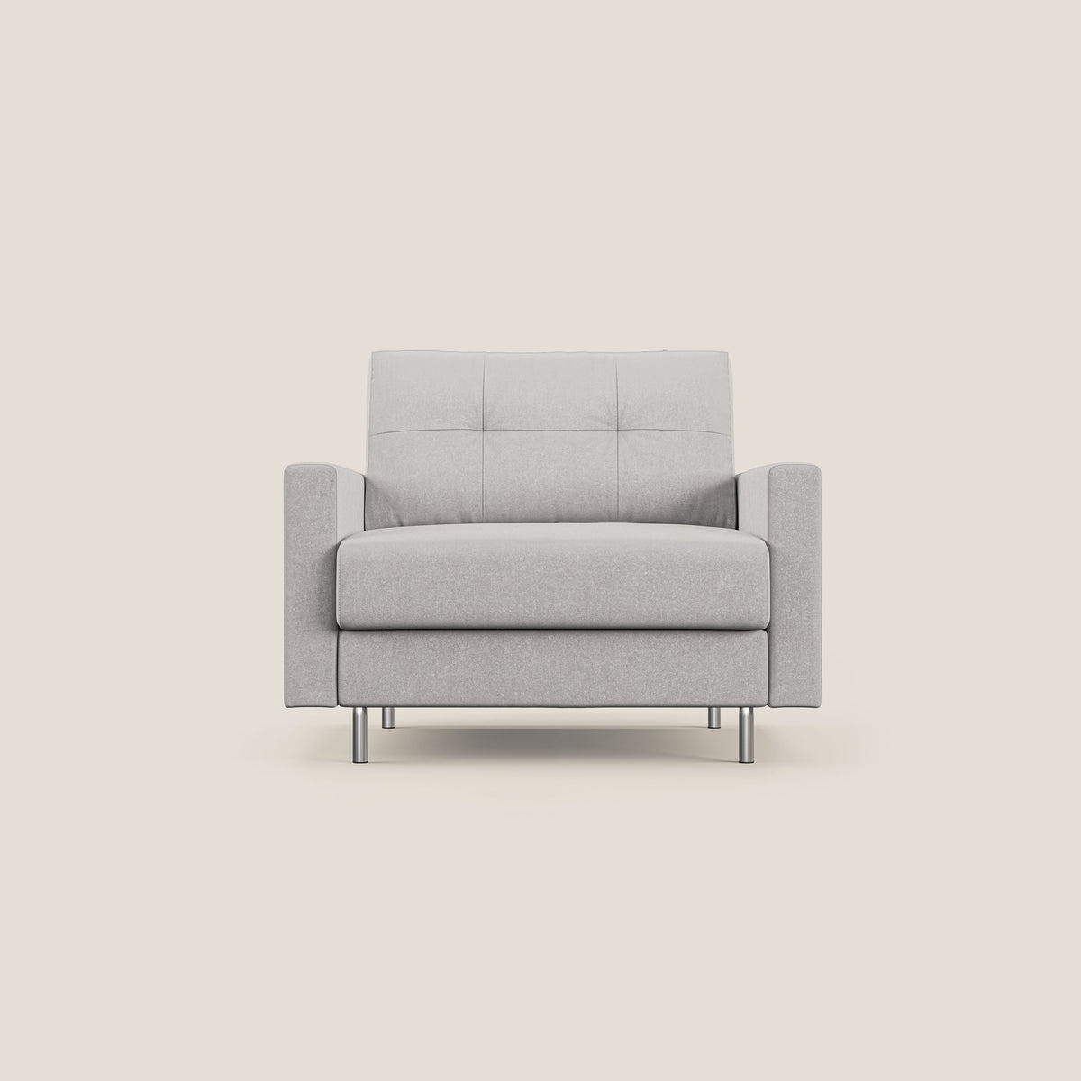 Megan poltrona letto in microfibra smacchiabile T11 grigio chiaro - divitt.sbs