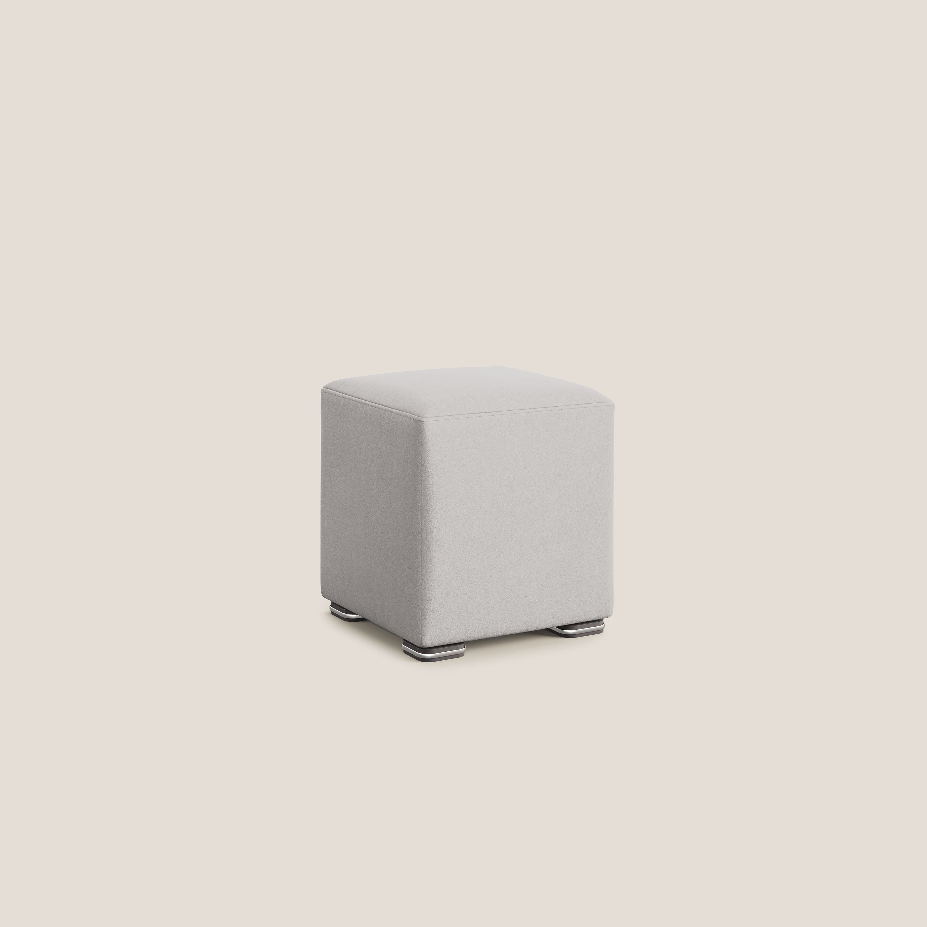 Cube pouf in microfibra smacchiabile T11 grigio chiaro - divitt.sbs