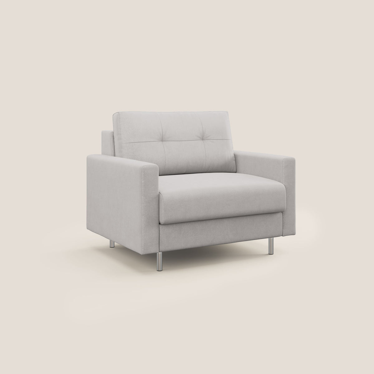 Megan poltrona letto in microfibra smacchiabile T11 grigio chiaro - divitt.sbs