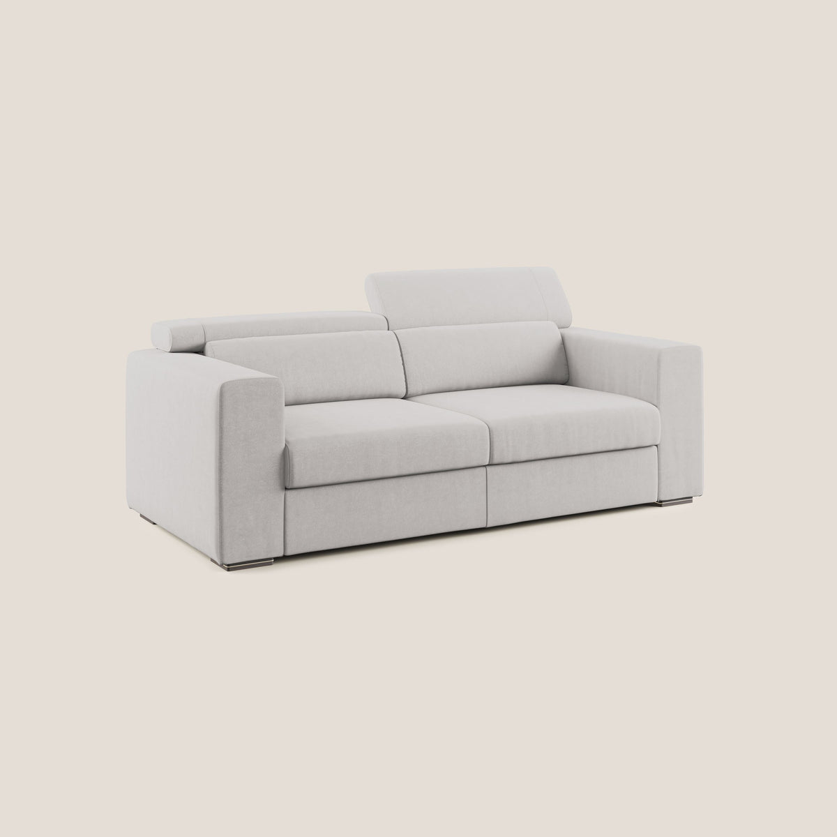 Vegas divano con poggiatesta reclinabili in microfibra smacchiabile T11 grigio chiaro - divitt.sbs