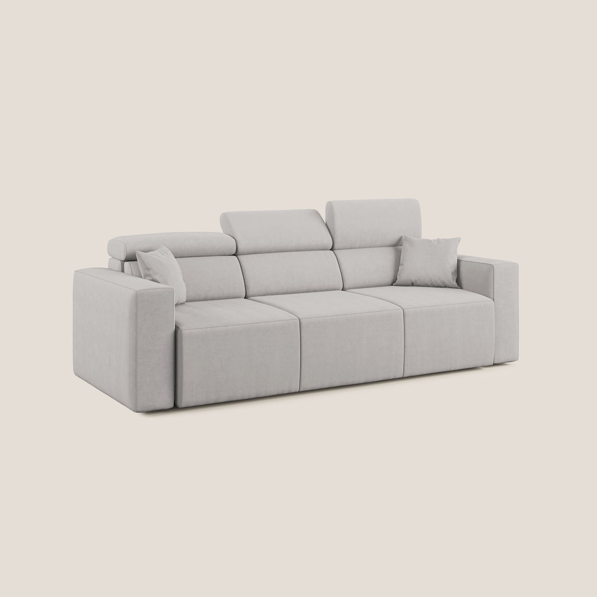Orwell divano con 3 sedute estraibili in microfibra smacchiabile T11 grigio chiaro - divitt.sbs