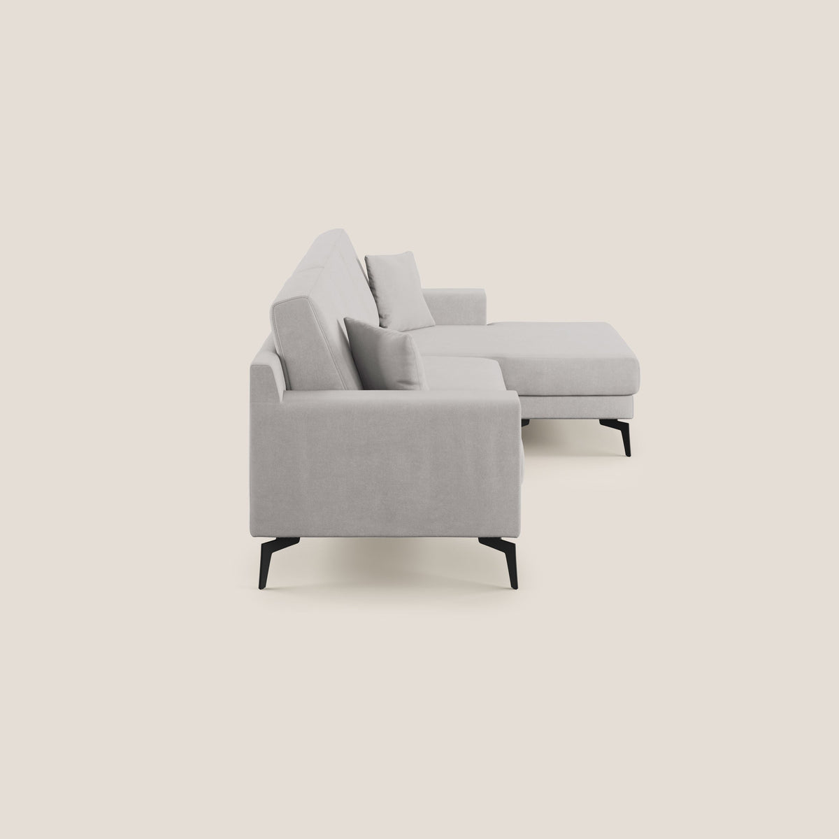 Prestige divano angolare reversibile in microfibra smacchiabile T11 grigio chiaro - divitt.sbs