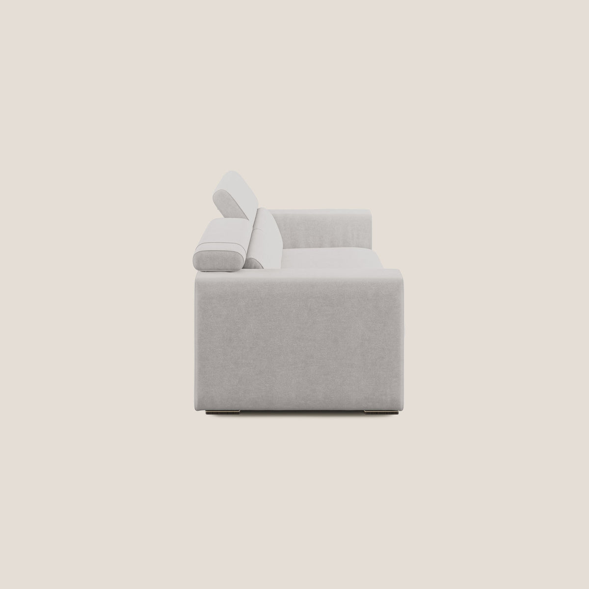 Vegas divano con poggiatesta reclinabili in microfibra smacchiabile T11 grigio chiaro - divitt.sbs