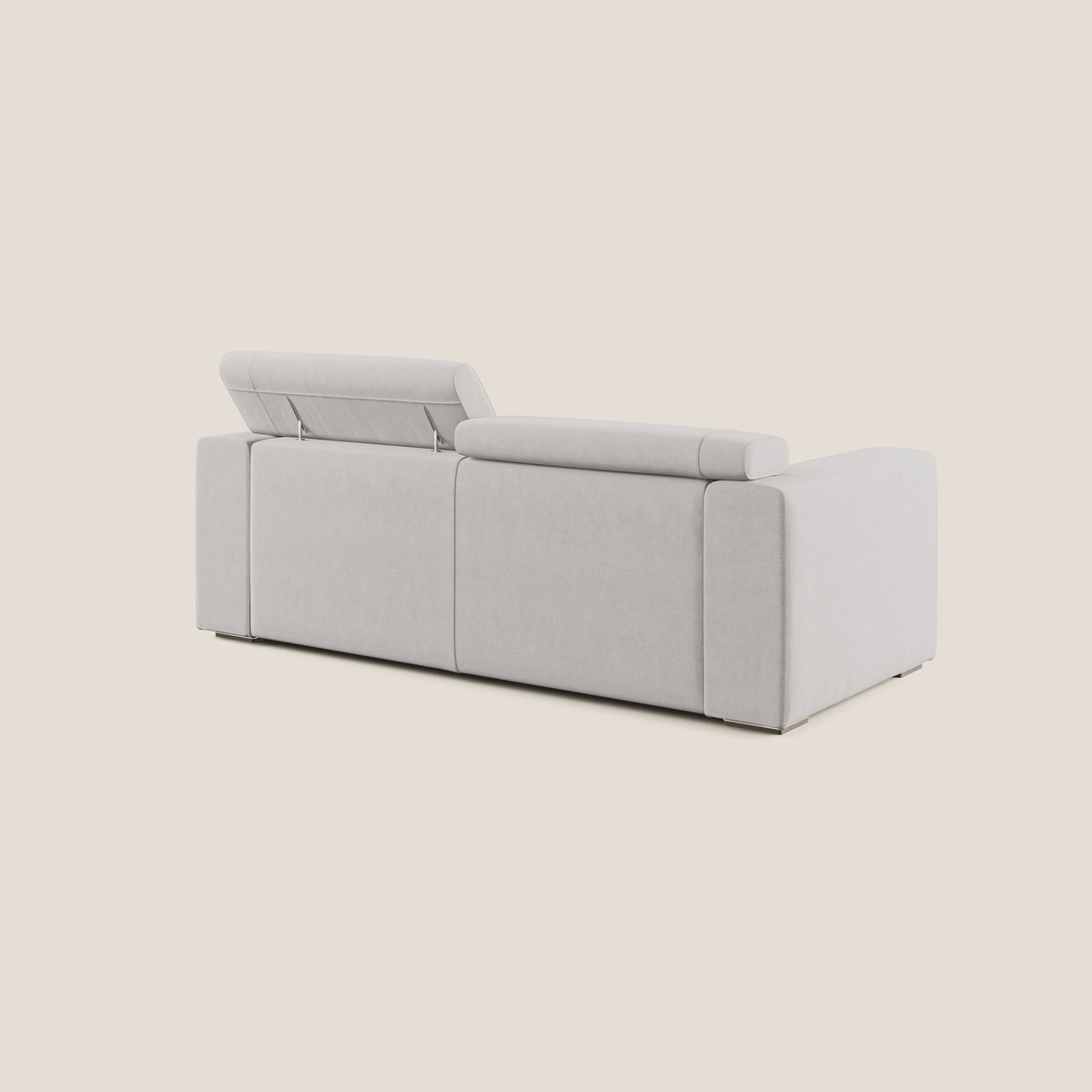 Vegas divano con poggiatesta reclinabili in microfibra smacchiabile T11 grigio chiaro - divitt.sbs