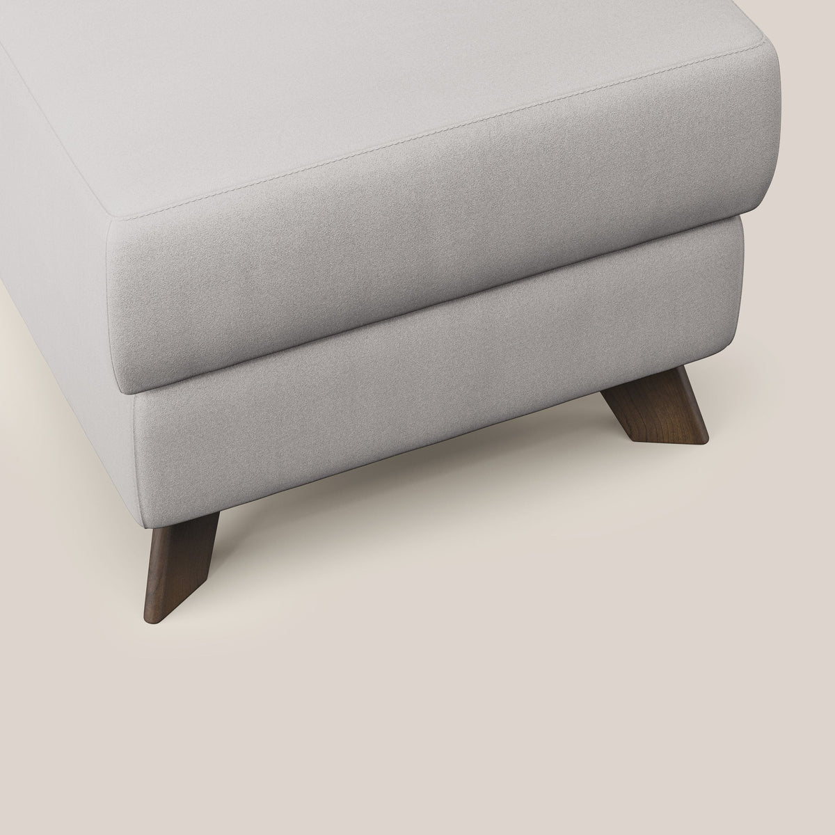 Moon Pouf contenitore e piedini alti in microfibra impermeabile T11 grigio chiaro - divitt.sbs