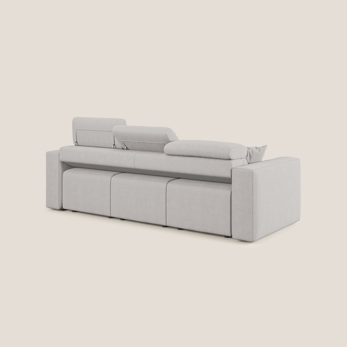 Orwell divano con 3 sedute estraibili in microfibra smacchiabile T11 grigio chiaro - divitt.sbs