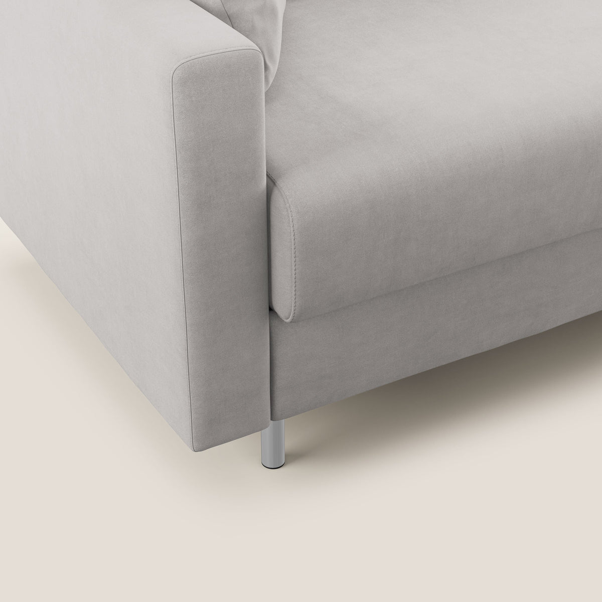 Megan divano letto angolare in microfibra smacchiabile T11 grigio chiaro - divitt.sbs