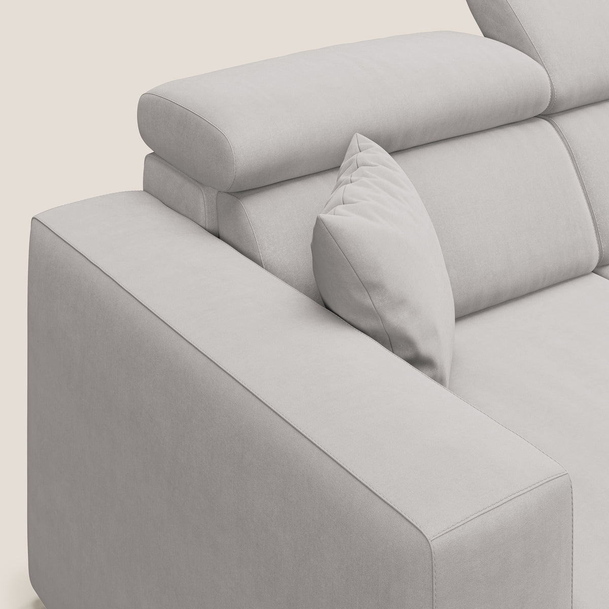 Orwell divano con 3 sedute estraibili in microfibra smacchiabile T11 grigio chiaro - divitt.sbs
