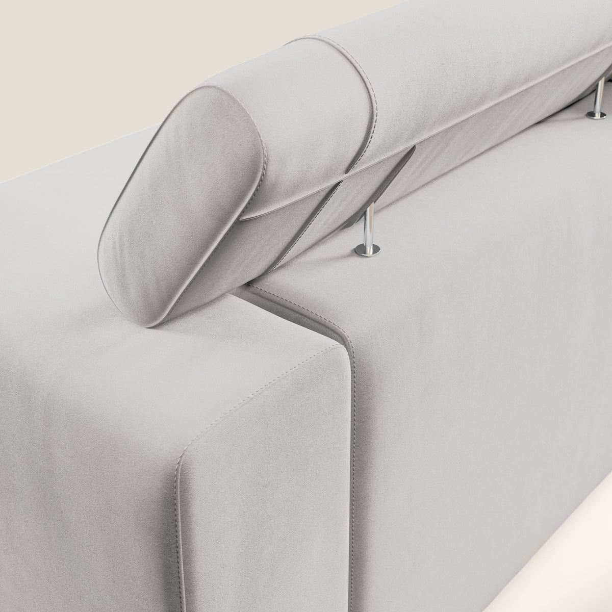 Vegas divano con poggiatesta reclinabili in microfibra smacchiabile T11 grigio chiaro - divitt.sbs