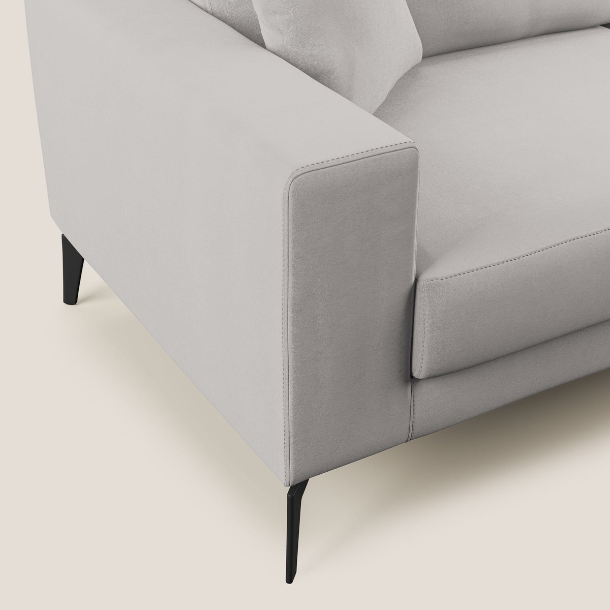 Prestige divano angolare reversibile in microfibra smacchiabile T11 grigio chiaro - divitt.sbs