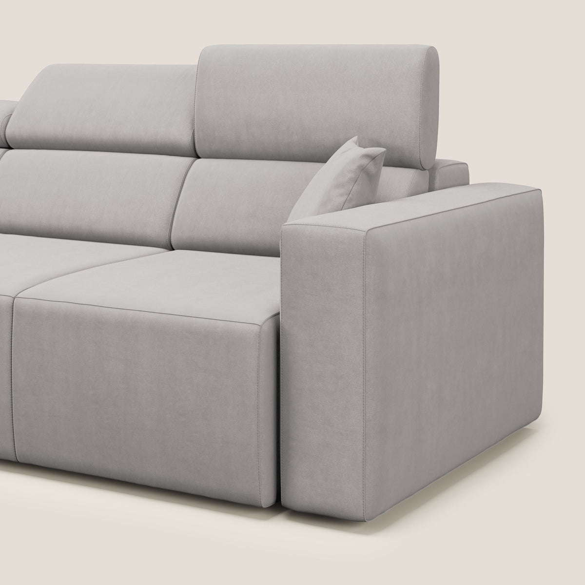 Orwell divano con 3 sedute estraibili in microfibra smacchiabile T11 grigio chiaro - divitt.sbs