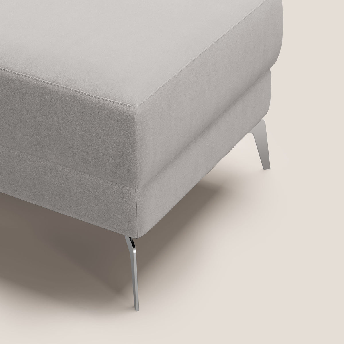 Star Pouf con piedini alti in microfibra impermeabile T11 grigio chiaro - divitt.sbs