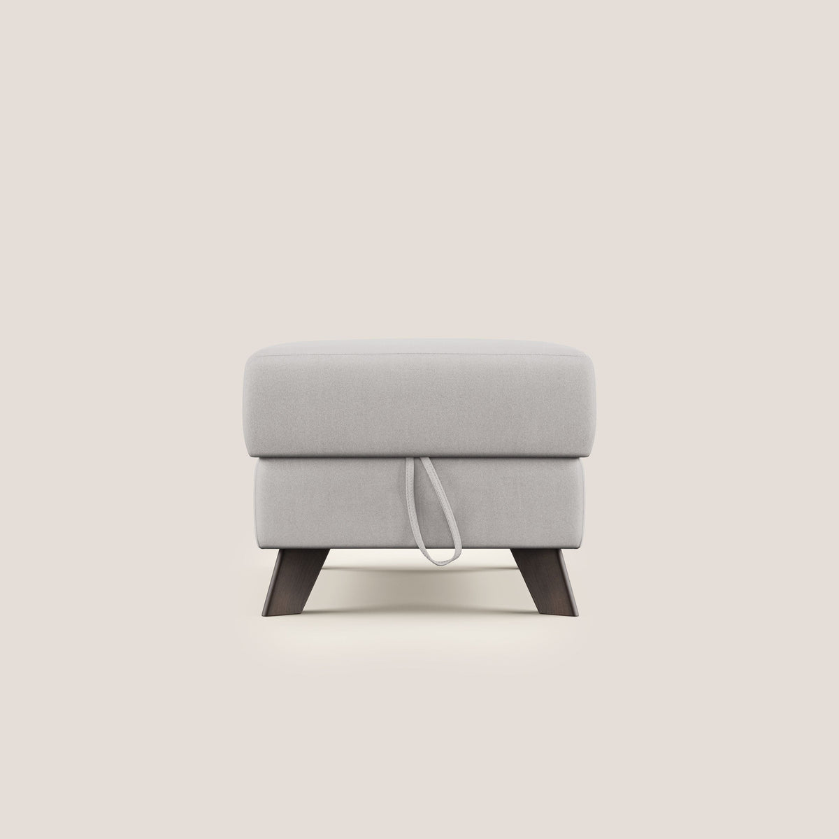 Moon Pouf contenitore e piedini alti in microfibra impermeabile T11 grigio chiaro - divitt.sbs