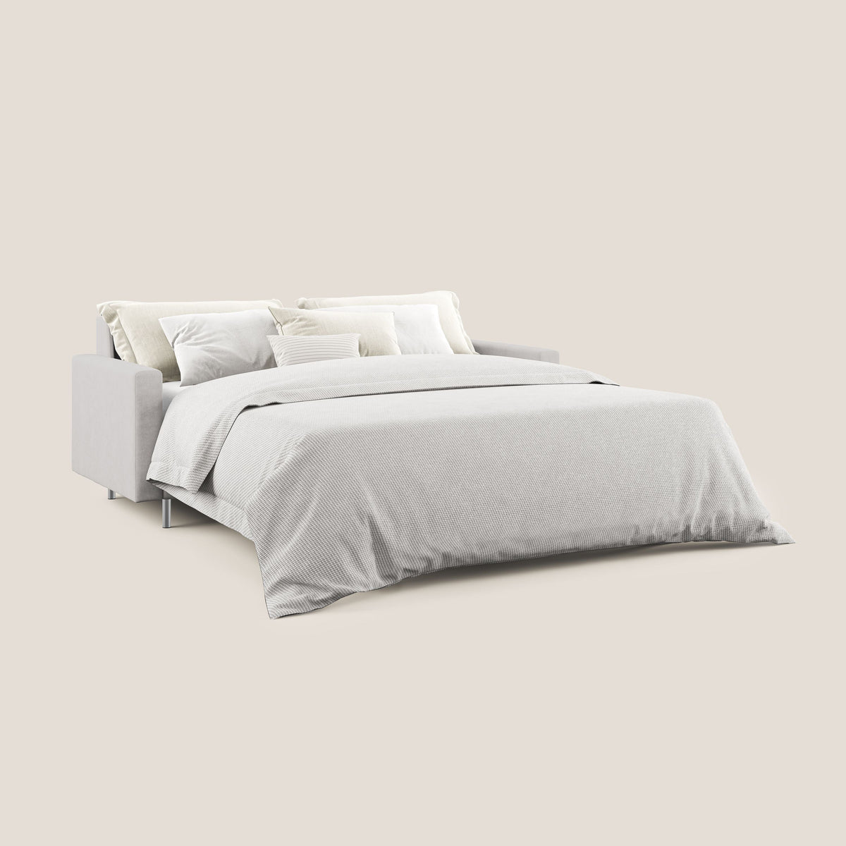 Megan divano letto matrimoniale in microfibra smacchiabile T11 grigio chiaro - divitt.sbs