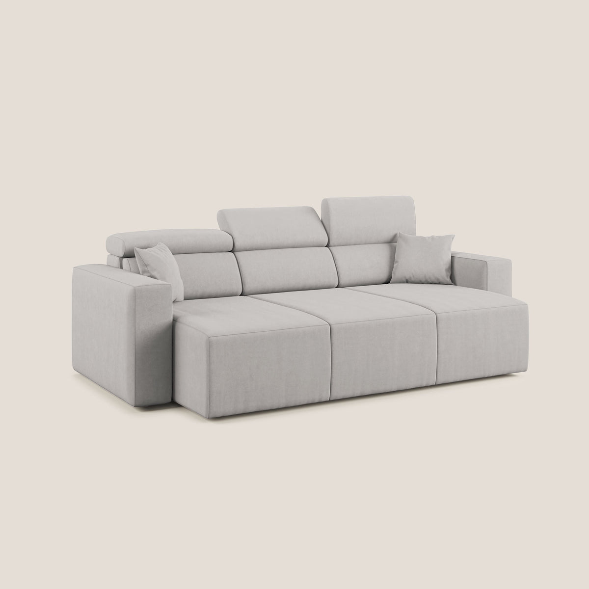 Orwell divano con 3 sedute estraibili in microfibra smacchiabile T11 grigio chiaro - divitt.sbs