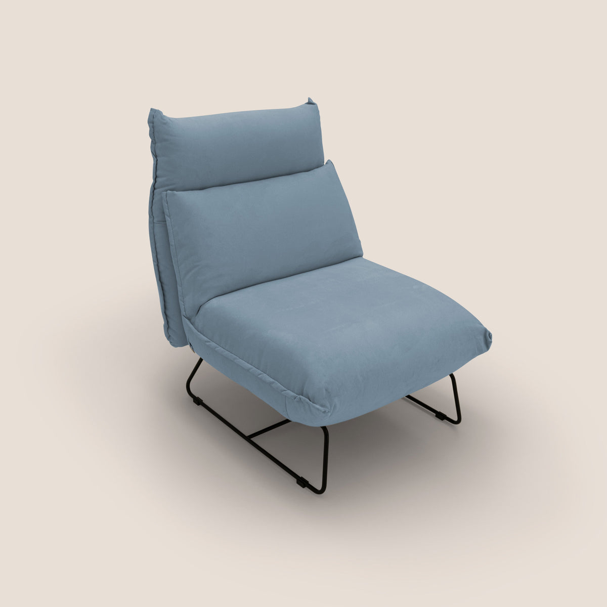 Tessa Poltroncina dal design moderno in morbida microfibra smacchiabile T11 carta da zucchero - divitt.sbs