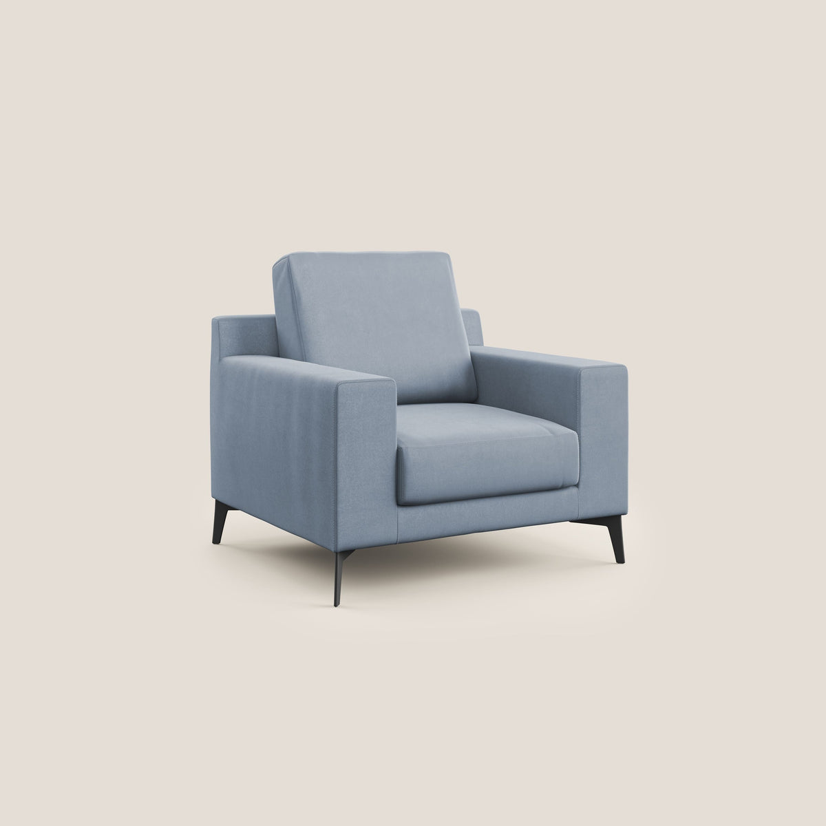 Prestige poltroncina moderna in microfibra smacchiabile T11 carta da zucchero - divitt.sbs