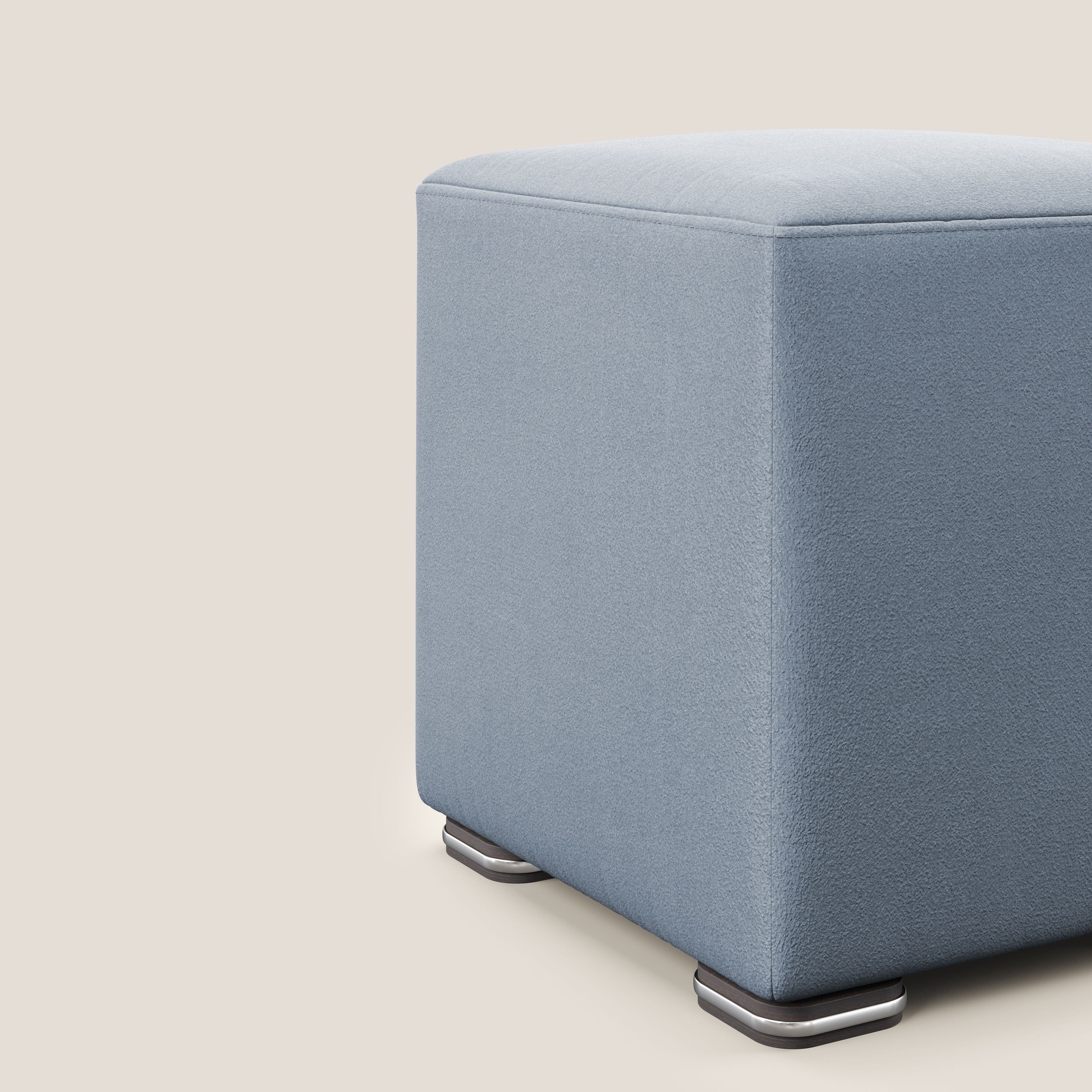 Cube pouf in microfibra smacchiabile T11 carta da zucchero - divitt.sbs