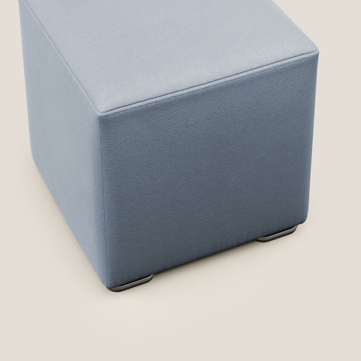 Cube pouf in microfibra smacchiabile T11 carta da zucchero - divitt.sbs