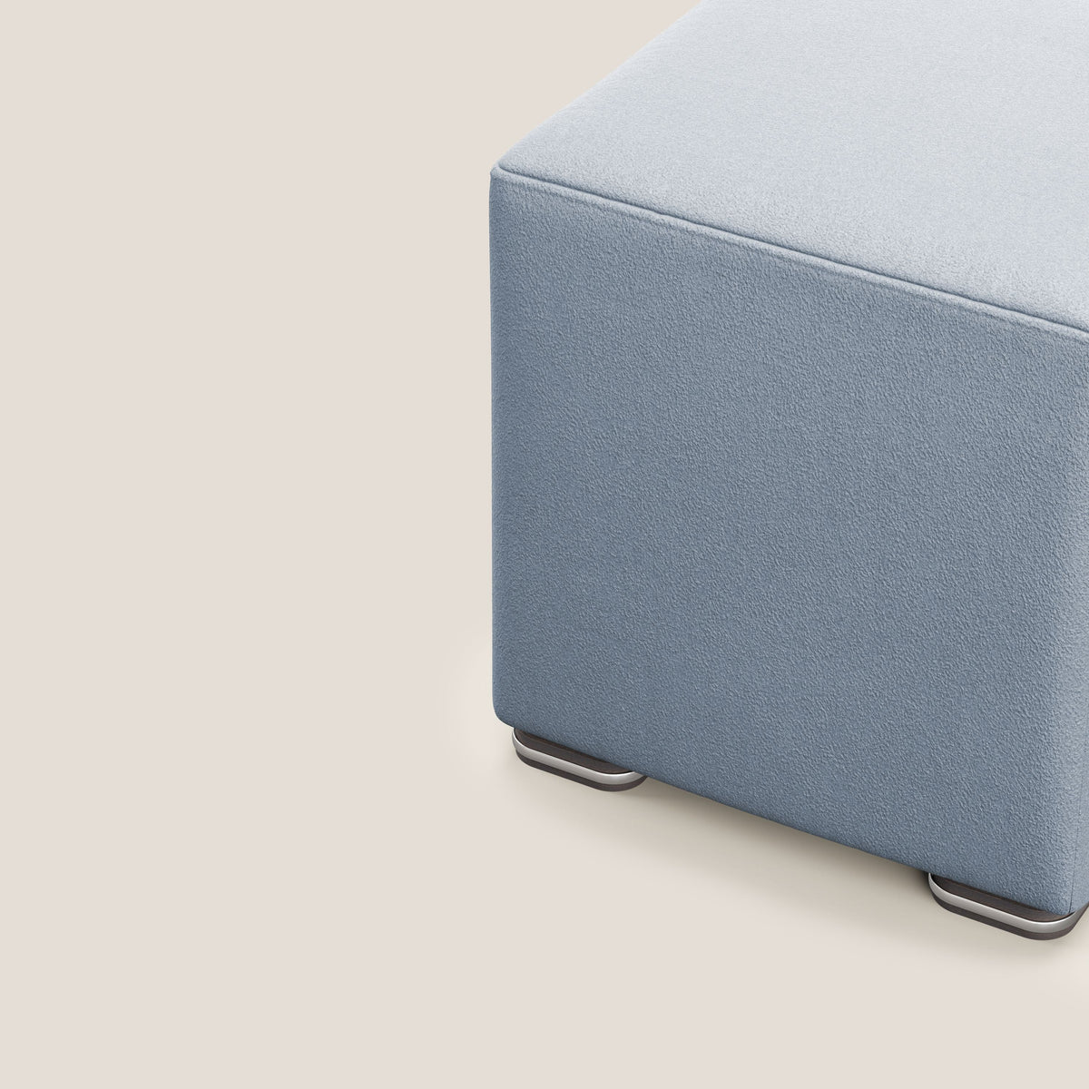 Cube pouf in microfibra smacchiabile T11 carta da zucchero - divitt.sbs