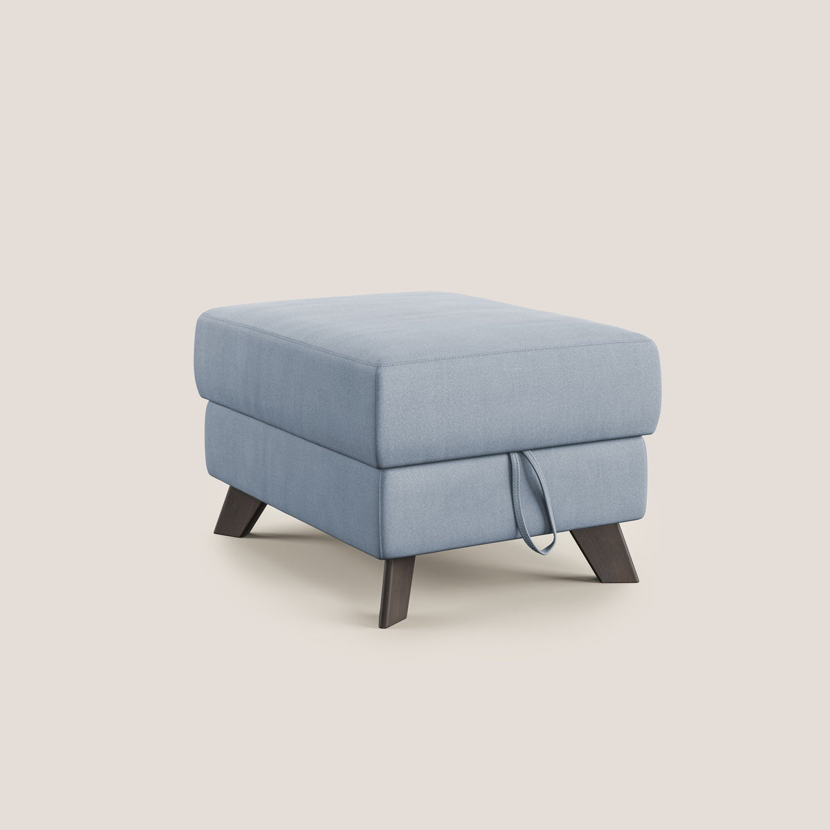 Moon Pouf contenitore e piedini alti in microfibra impermeabile T11 carta da zucchero - divitt.sbs