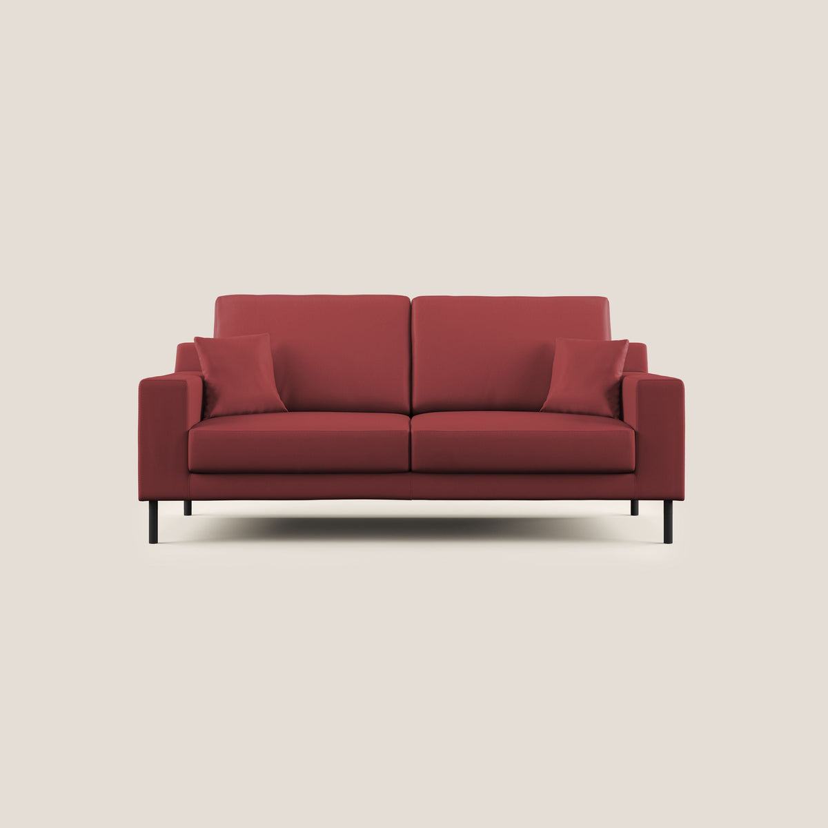 Uranio divano moderno lineare in Ecopelle impermeabile T04 rosso - divitt.sbs