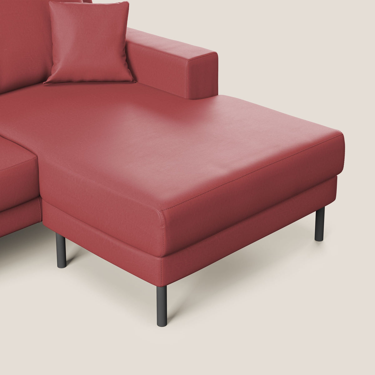 Uranio divano angolare moderno REVERSIBILE in Ecopelle impermeabile T04 rosso - divitt.sbs