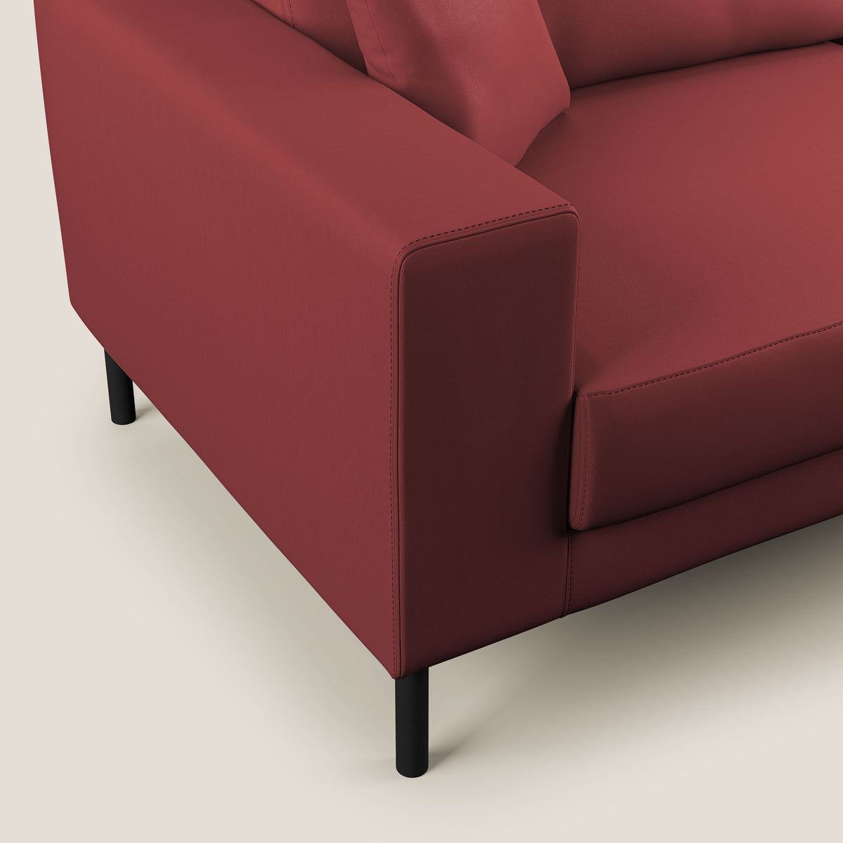 Uranio divano moderno lineare in Ecopelle impermeabile T04 rosso - divitt.sbs