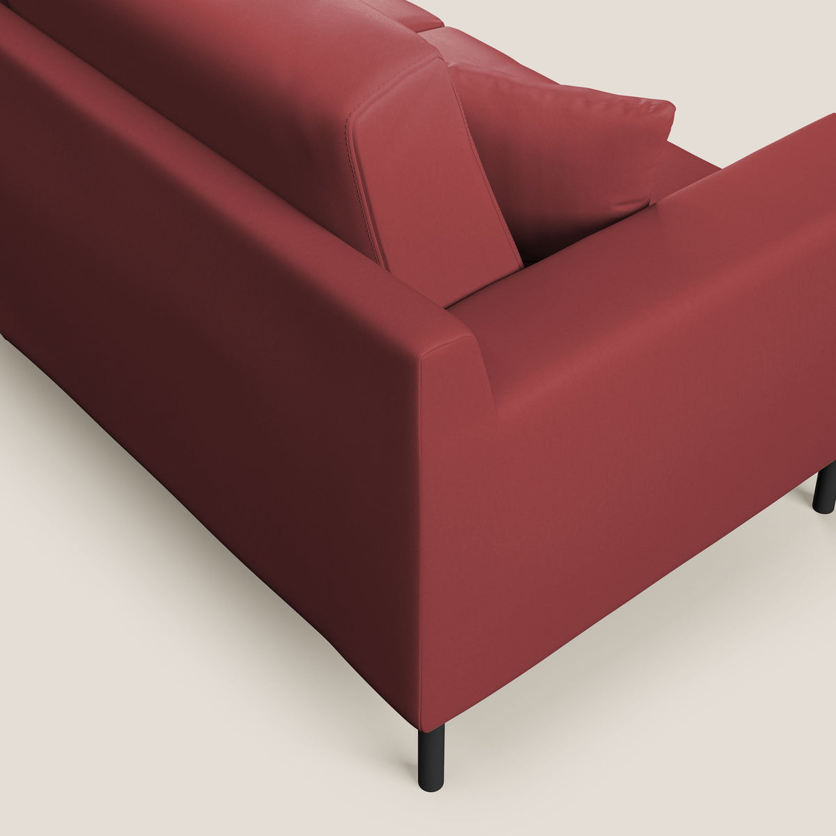 Uranio divano angolare moderno REVERSIBILE in Ecopelle impermeabile T04 rosso - divitt.sbs