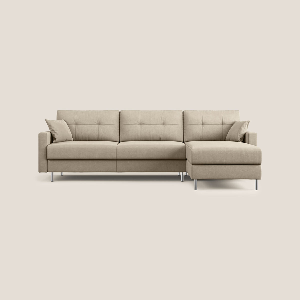 Megan divano letto angolare in microfibra smacchiabile T11 tortora - divitt.sbs