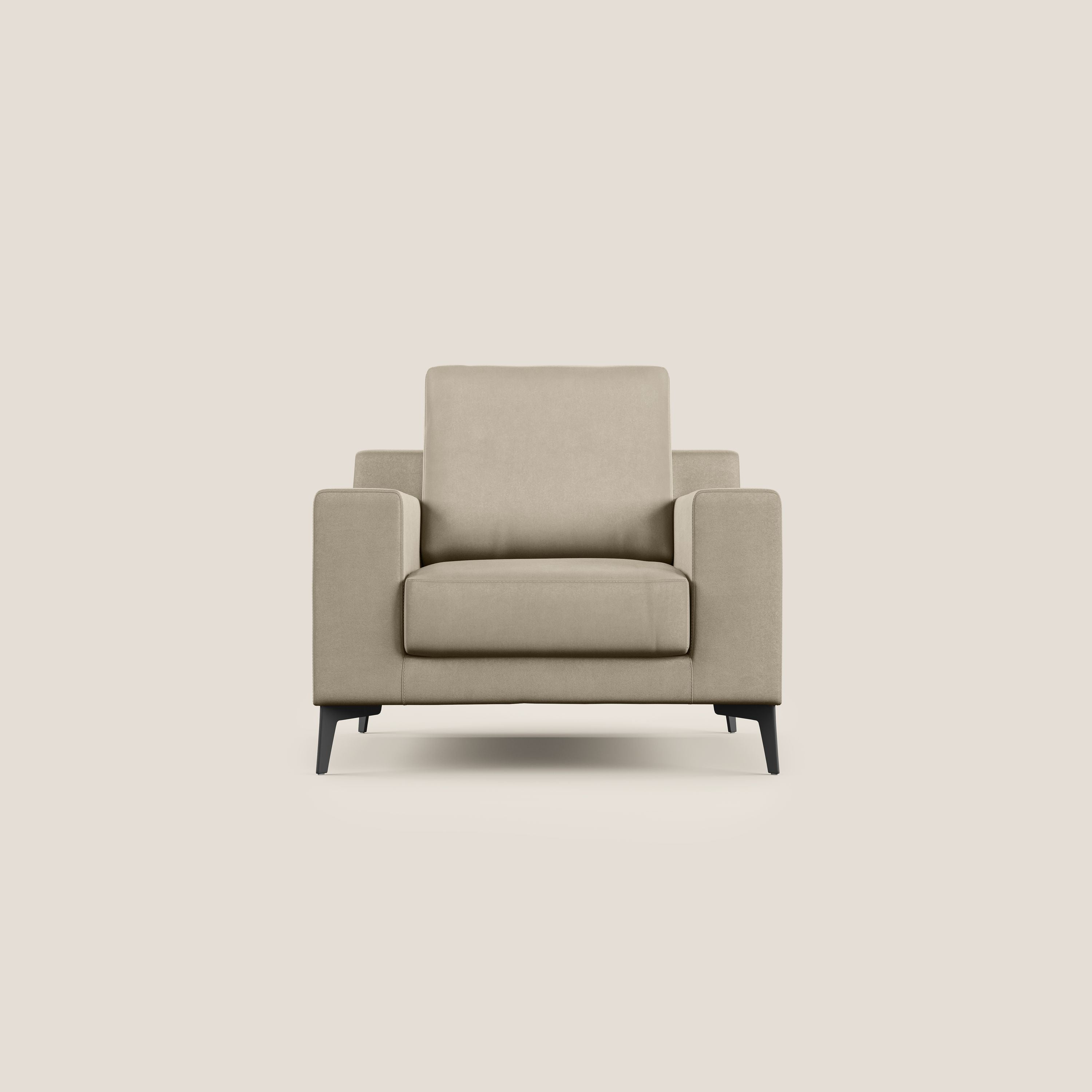Prestige poltroncina moderna in microfibra smacchiabile T11 tortora - divitt.sbs