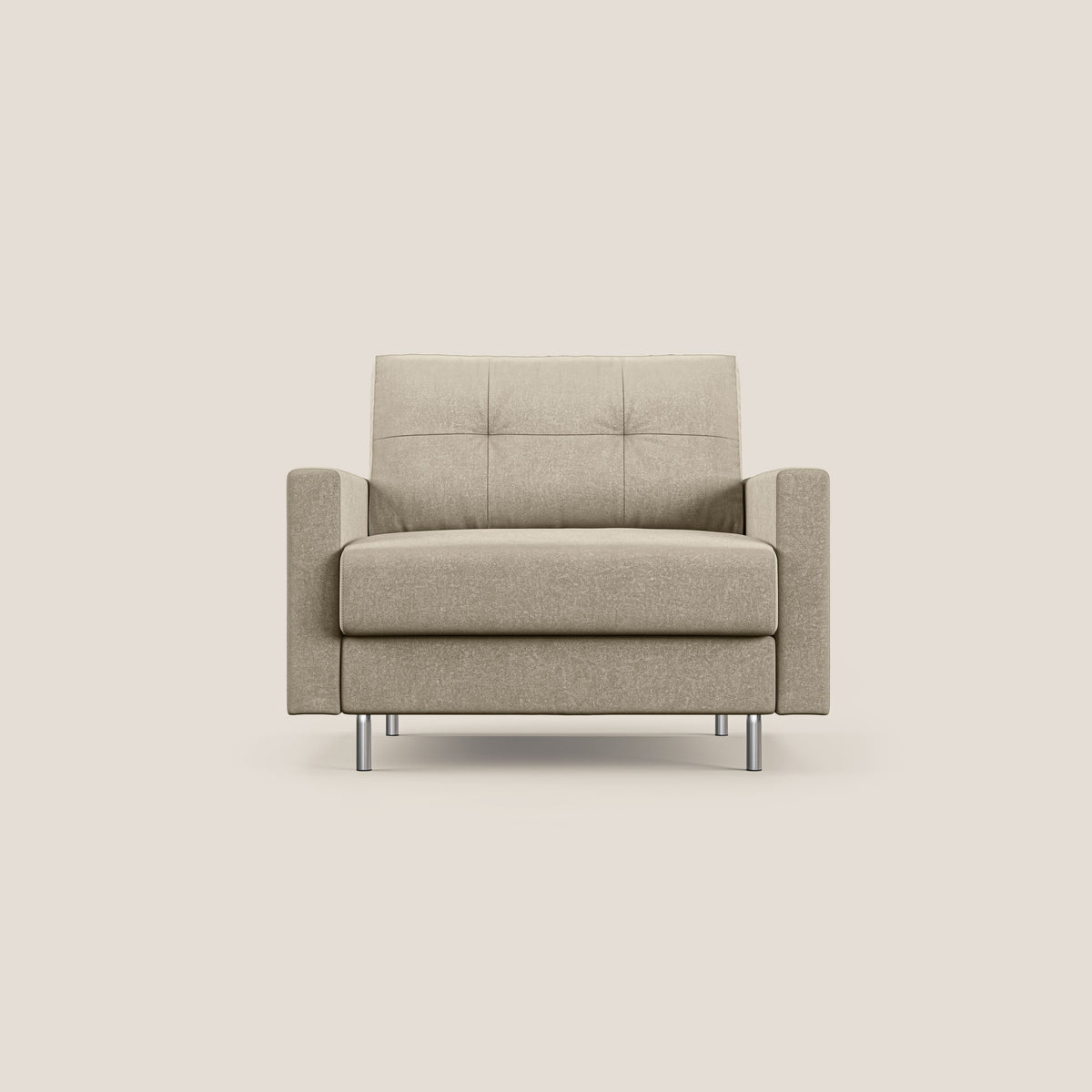 Megan poltrona letto in microfibra smacchiabile T11 tortora - divitt.sbs