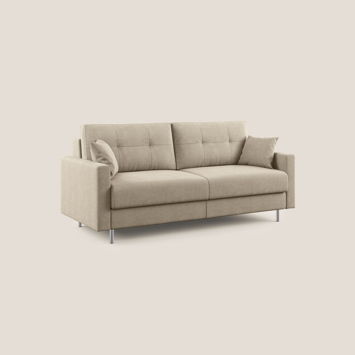 Megan divano letto matrimoniale in microfibra smacchiabile T11 tortora - divitt.sbs